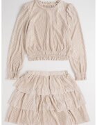 Abel&Lula Set de rochie cu pliuri si fusta evazata - Maro deschis