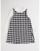 Abel&Lula Set de sarafan si bluza - Negru/Alb murdar