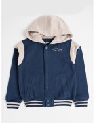 Abercrombie  Fitch Jacheta varsity cu gluga - Maro nisip/Bleumarin