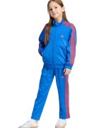 adidas Originals Trening regular fit cu fermoar si benzi contrastante - Rosu/Albastru royal