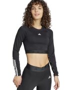 adidas Performance Bluza crop cu maneci raglan pentru fitness Hyperglam - Negru