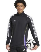 adidas Performance Bluza cu fenta cu fermoar pentru fotbal Trio24 - Alb/Negru