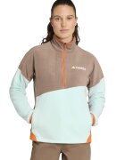adidas Performance Bluza de trening cu fermoar scurt - pentru drumetii - Verde pal/Maro deschis