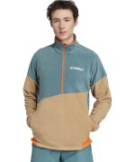 adidas Performance Bluza de trening din fleece cu fenta cu fermoar pentru drumetii - Bej/Verde persan