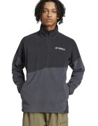 adidas Performance Bluza de trening din fleece cu fenta cu fermoar pentru drumetii - Negru stins/Gri inchis