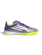 adidas Performance Pantofi pentru fotbal de interior F50 League - Violet/Verde electric/Alb optic
