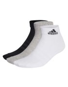 adidas Performance Set de sosete scurte unisex cu logo - 3 perechi - Alb/Negru/Gri
