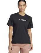 adidas Performance Tricou cu imprimeu logo pentru drumetii - Alb/Negru