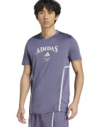 adidas Performance Tricou cu logo pentru antrenament - Alb fildes/Albastru prafuit