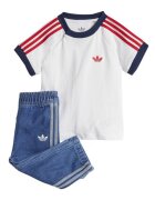 adidas Set Compleu Tricou si Pantaloni Scurti Unisex - alb/albastru - bumbac