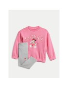adidas Set trening pentru fete - gri/roz - bluza si colanti