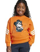 adidas Sportswear Bluza de trening cu decolteu la baza gatului si imprimeu Mickey Mouse - Portocaliu mandarina/Alb optic