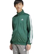 adidas Sportswear Bluza de trening cu fermoar si benzi logo contrastante - Alb optic/Verde aquamarin