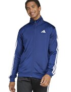adidas Sportswear Bluza de trening cu fermoar si benzi logo contrastante - Albastru inchis/Alb optic