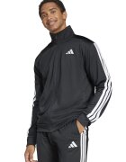adidas Sportswear Bluza de trening cu fermoar si benzi logo contrastante - Negru/Alb optic