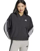 adidas Sportswear Bluza de trening cu guler baseball si fermoar - Alb/Negru
