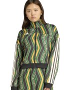 adidas Sportswear Bluza de trening cu imprimeu si maneci cazute - Negru/Galben sofran/Verde aquamarin
