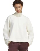 adidas Sportswear Bluza de trening lejera din amestec de modal cu fermoar scurt - Alb murdar