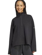 adidas Sportswear Bluza de trening lejera din amestec de modal cu fermoar scurt - Negru stins