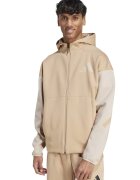 adidas Sportswear Hanorac cu maneci contrastante si fermoar - Bej/Maro nisip