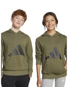 adidas Sportswear Hanorac din bumbac cu imprimeu logo - Negru/Verde sparanghel