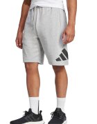 adidas Sportswear Pantaloni scurti din amestec de bumbac cu imprimeu logo - Negru/Gri deschis melange