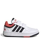 adidas Sportswear Pantofi sport de piele ecologica cu velcro Hoops 3.0 - Alb/Negru