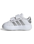 adidas Sportswear Pantofi sport din piele ecologica cu velcro Grand Court 2.0 - Alb optic/Gri inchis