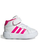 adidas Sportswear Pantofi sport mid-high de piele ecologica cu velcro Grand Court - Alb optic/Roz