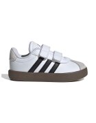 adidas Sportswear Pantofi sport VL Court de piele ecologica si piele intoarsa cu velcro - Negru/Maro nisip/Alb optic