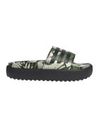adidas Sportswear Papuci cu talpa flatform si model Adilette - Negru/Verde feriga/Crem