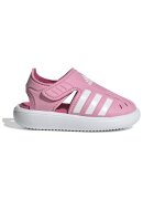 adidas Sportswear Sandale cu varf inchis si logo contrastant - Roz pastel/Alb optic