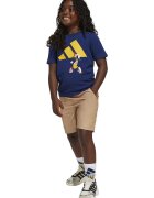 adidas Sportswear Set de tricou si pantaloni scurti din amestec de bumbac - 2 piese - Galben/Albastru inchis/Maro nisip
