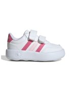adidas Sportswear Tenisi Break Net 3.0 din piele ecologica cu velcro - Alb fildes/Roz aprins