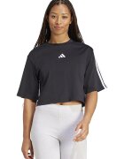 adidas Sportswear Tricou crop cu croiala lejera si logo - Negru