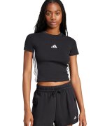 adidas Sportswear Tricou crop cu croiala slim-fit Essentials - Negru/Alb optic