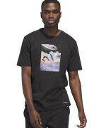 adidas Sportswear Tricou cu decolteu la baza gatului si imprimeu frontal All Day - Negru