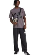 adidas Sportswear Tricou cu decolteu la baza gatului si imprimeu logo - Negru/Violet prafuit