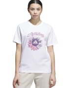 adidas Sportswear Tricou cu decolteu la baza gatului si logo - Alb/Lila