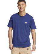 adidas Sportswear Tricou cu decolteu la baza gatului si logo discret - Albastru inchis
