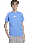 adidas Sportswear Tricou cu decolteu la baza gatului si logo pe piept - Albastru pastel