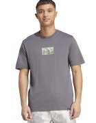 adidas Sportswear Tricou cu detaliu logo - Gri/Verde lime