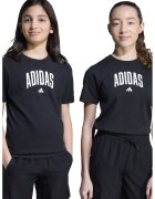 adidas Sportswear Tricou din bumbac cu decolteu la baza gatului si logo - Negru