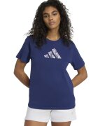 adidas Sportswear Tricou din bumbac cu imprimeu logo - Albastru inchis/Roz pastel