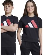 adidas Sportswear Tricou din bumbac cu imprimeu logo cauciucat - Alb/Negru/Rosu inchis