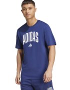 adidas Sportswear Tricou lejer de bumbac cu imprimeu logo - Albastru inchis/Alb optic