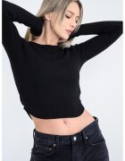 AGOLDE Bluza crop cu decolteu rotund - Negru