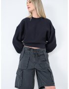 AGOLDE Bluza crop de trening Kit - Negru