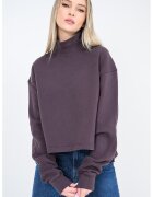 AGOLDE Bluza de trening din bumbac cu guler inalt Isra - Maro inchis