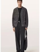 AllSaints Pantaloni drepti din amestec de lana cu talie elastica - Gri antracit
